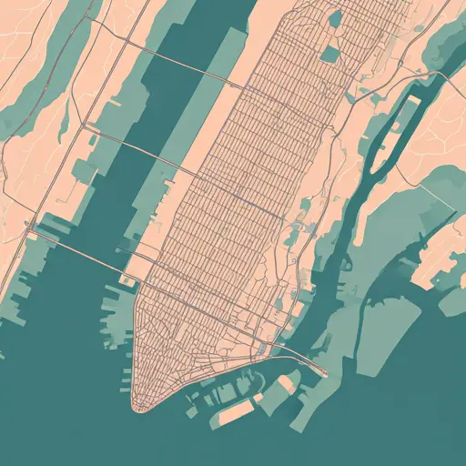 Stylized city map of New York