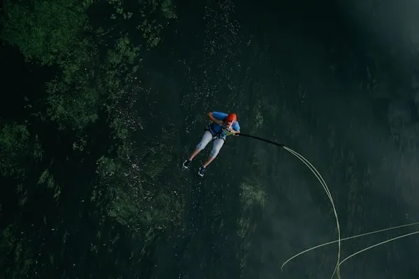Bungee jumping off a bridge